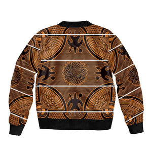 Basotho Blanket Sleeve Zip Bomber Jacket Lesotho Seanamarena Heritage - Orange - African Pride