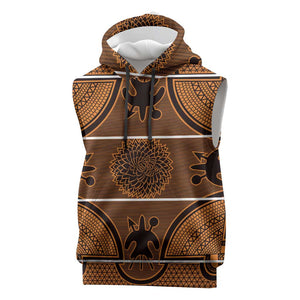 Basotho Blanket Sleeveless Hoodie Lesotho Seanamarena Heritage - Orange - African Pride