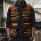 Lesotho Seanamarena Sleeveless Puffer Jacket Basotho Traditional Blanket Style - Orange
