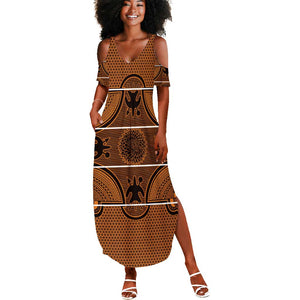 Basotho Blanket Summer Maxi Dress Lesotho Seanamarena Heritage - Orange - African Pride