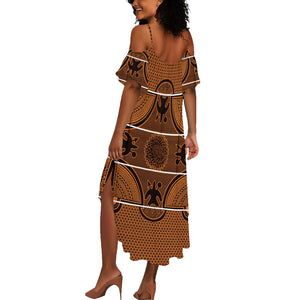 Basotho Blanket Summer Maxi Dress Lesotho Seanamarena Heritage - Orange - African Pride