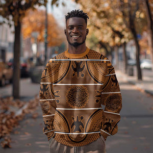 Basotho Blanket Sweatshirt Lesotho Seanamarena Heritage - Orange - African Pride