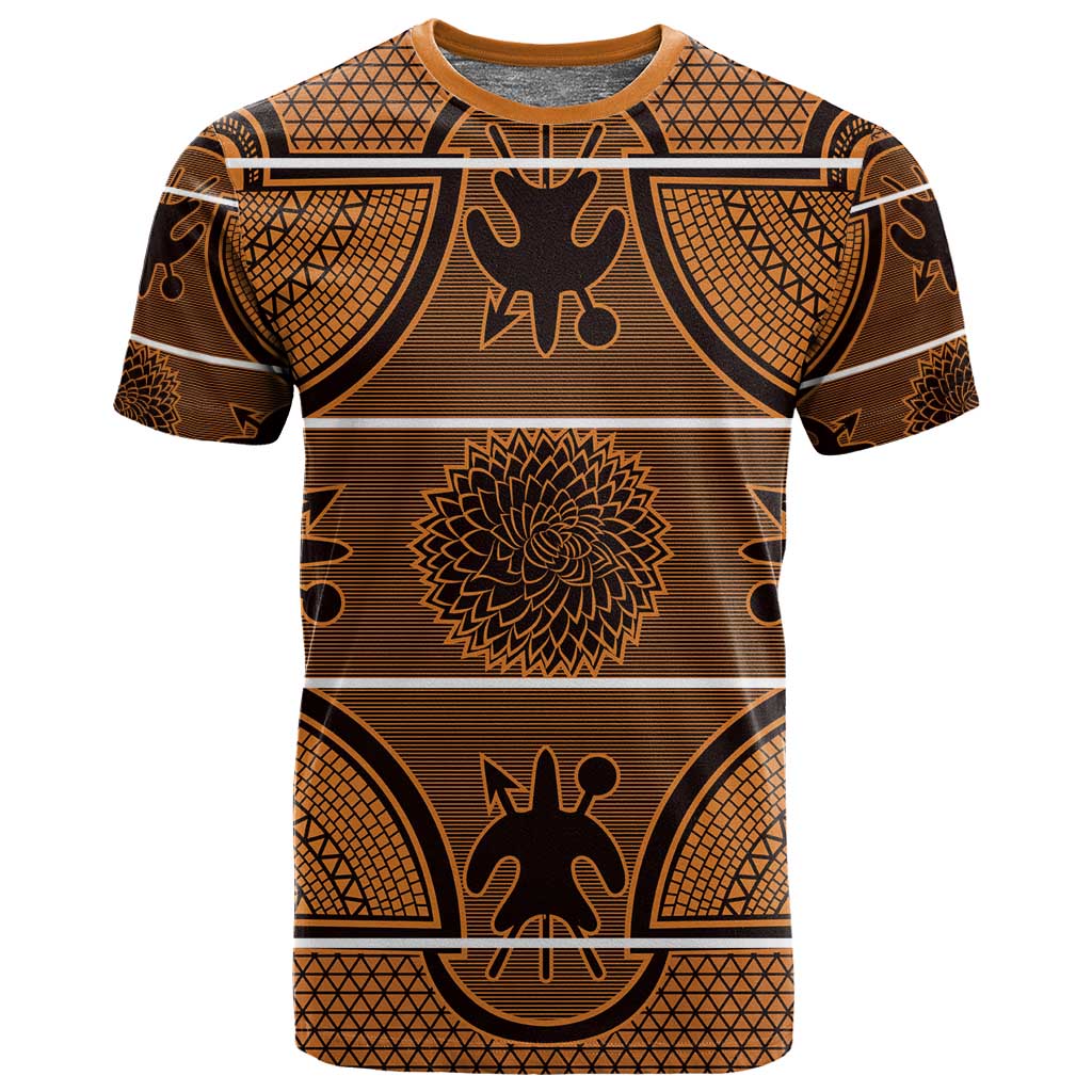 Basotho Blanket T shirt Lesotho Seanamarena Heritage - Orange - African Pride