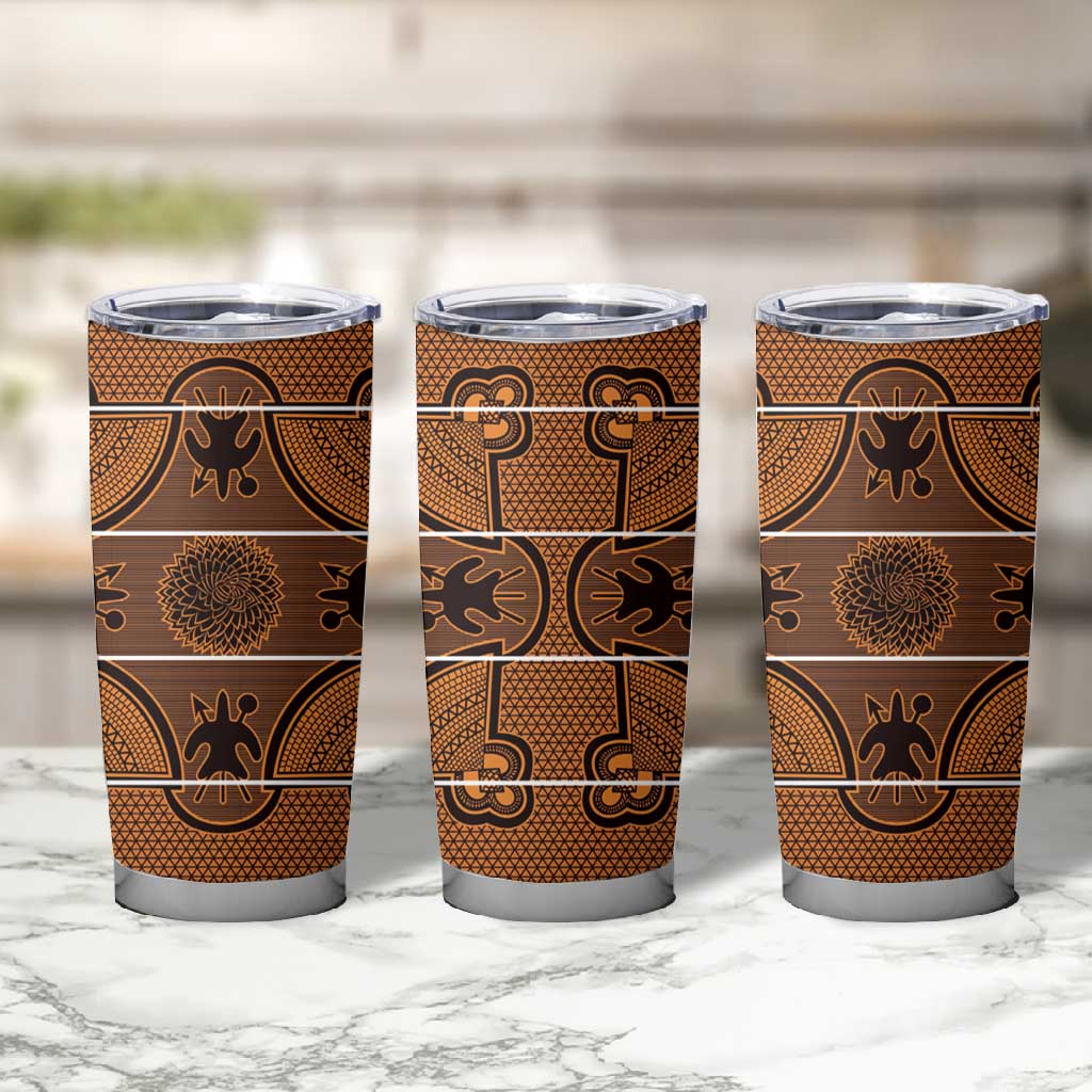 Basotho Blanket Tumbler Cup Lesotho Seanamarena Heritage - Orange - African Pride