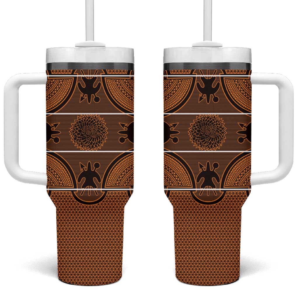 Basotho Blanket Tumbler With Handle Lesotho Seanamarena Heritage - Orange - African Pride
