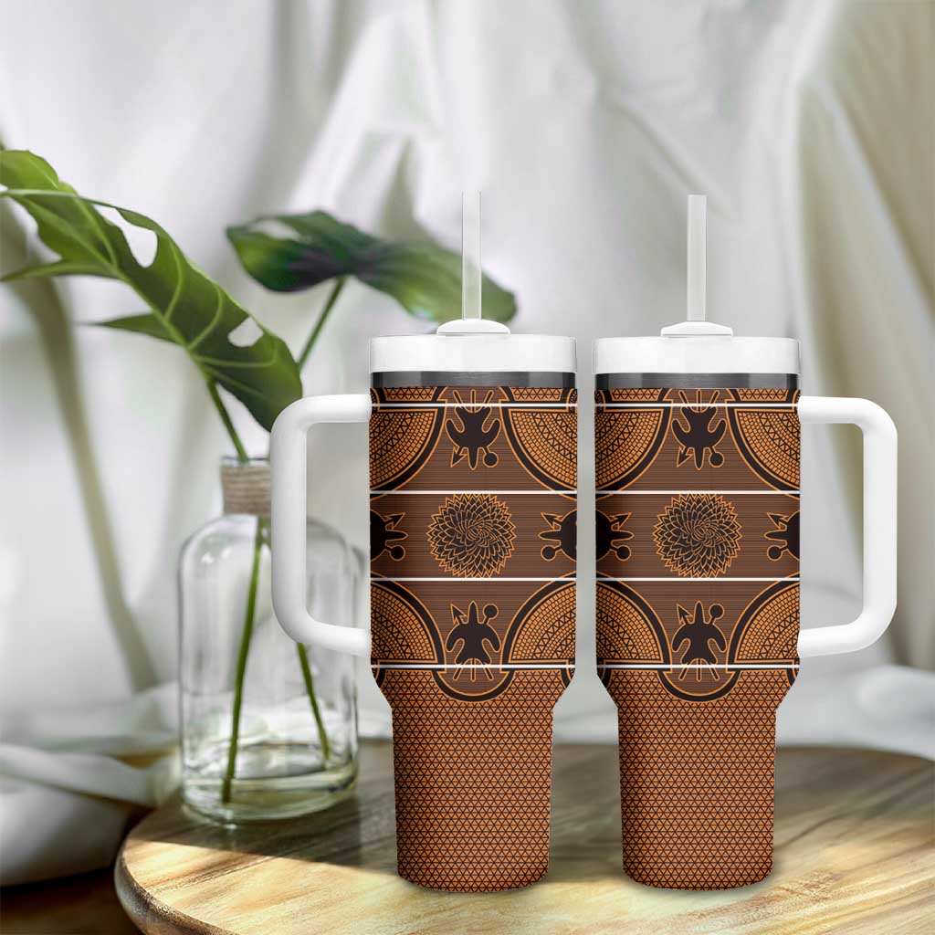 Basotho Blanket Tumbler With Handle Lesotho Seanamarena Heritage - Orange - African Pride