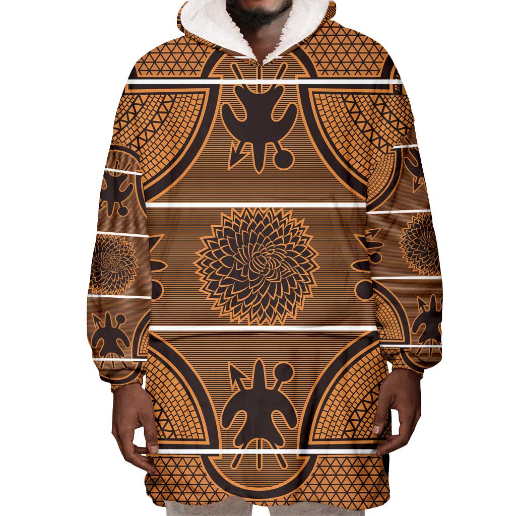 Basotho Blanket Wearable Blanket Hoodie Lesotho Seanamarena Heritage - Orange - African Pride