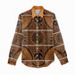 Basotho Blanket Women Casual Shirt Lesotho Seanamarena Heritage - Orange - African Pride