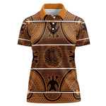 Basotho Blanket Women Polo Shirt Lesotho Seanamarena Heritage - Orange - African Pride