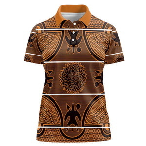 Basotho Blanket Women Polo Shirt Lesotho Seanamarena Heritage - Orange - African Pride