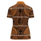 Basotho Blanket Women Polo Shirt Lesotho Seanamarena Heritage - Orange - African Pride