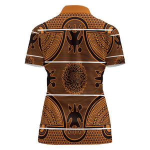Basotho Blanket Women Polo Shirt Lesotho Seanamarena Heritage - Orange - African Pride