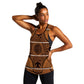 Basotho Blanket Women Racerback Tank Lesotho Seanamarena Heritage - Orange - African Pride