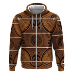 Basotho Blanket Zip Hoodie Lesotho Seanamarena Heritage - Orange - African Pride