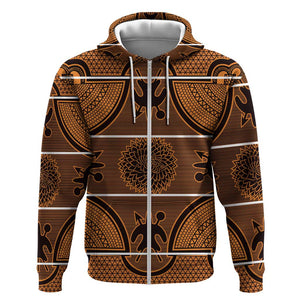 Basotho Blanket Zip Hoodie Lesotho Seanamarena Heritage - Orange - African Pride