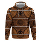 Basotho Blanket Zip Hoodie Lesotho Seanamarena Heritage - Orange - African Pride