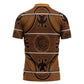 Lesotho Seanamarena Zipper Polo Shirt Basotho Traditional Blanket Style - Orange