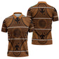 Lesotho Seanamarena Zipper Polo Shirt Basotho Traditional Blanket Style - Orange