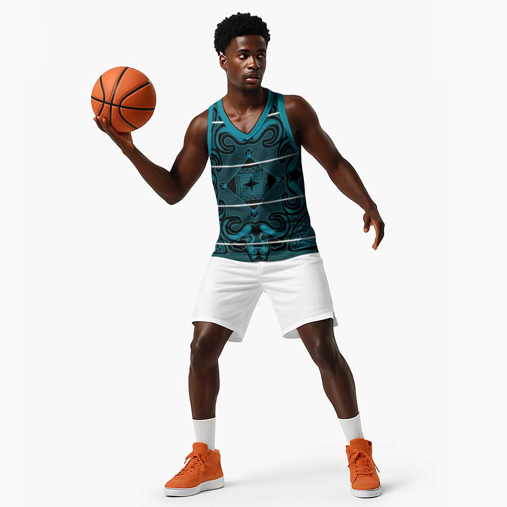 Basotho Blanket Basketball Jersey Lesotho Motlatsi Seanamarena Heritage - Lesotho Breeze - African Pride