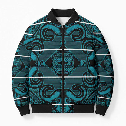 Lesotho Seanamarena - Motlatsi Bomber Puffer Jacket Basotho Traditional Blanket Style - Lesotho Breeze