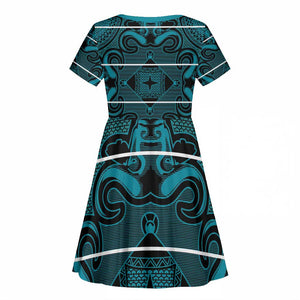 Basotho Blanket Kid Short Sleeve Dress Lesotho Motlatsi Seanamarena Heritage - Lesotho Breeze - African Pride