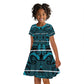 Basotho Blanket Kid Short Sleeve Dress Lesotho Motlatsi Seanamarena Heritage - Lesotho Breeze - African Pride