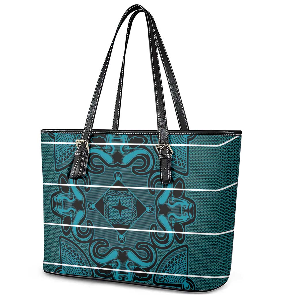 Basotho Blanket Leather Tote Bag Lesotho Motlatsi Seanamarena Heritage - Lesotho Breeze - African Pride