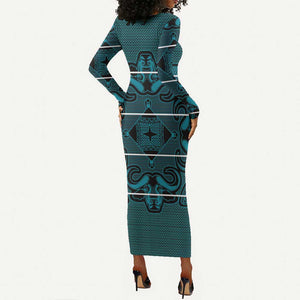 Basotho Blanket Long Sleeve Bodycon Dress Lesotho Motlatsi Seanamarena Heritage - Lesotho Breeze - African Pride
