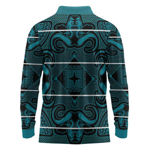 Basotho Blanket Long Sleeve Polo Shirt Lesotho Motlatsi Seanamarena Heritage - Lesotho Breeze - African Pride