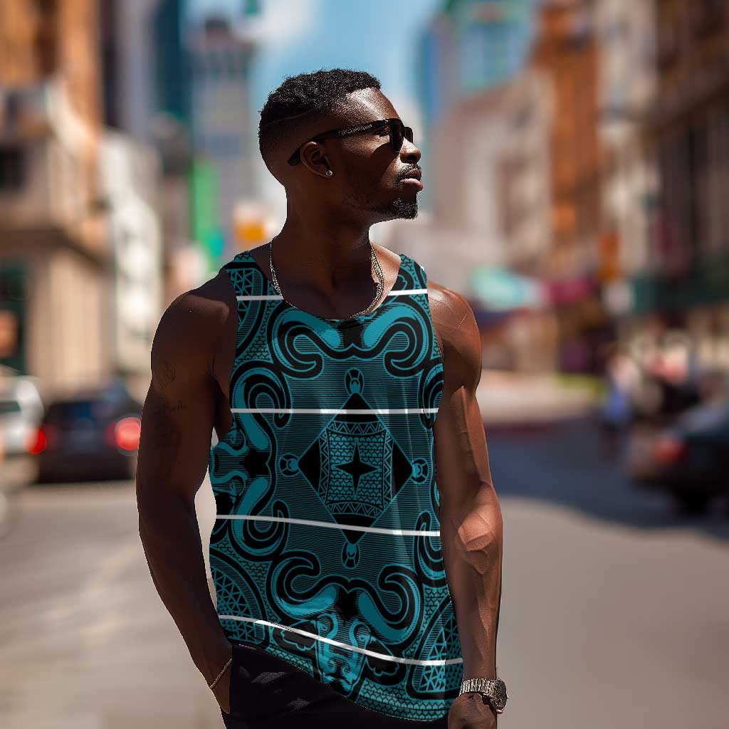 Basotho Blanket Men Tank Top Lesotho Motlatsi Seanamarena Heritage - Lesotho Breeze - African Pride