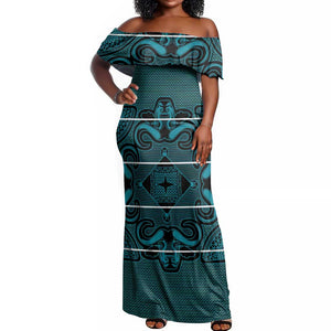 Basotho Blanket Off Shoulder Maxi Dress Lesotho Motlatsi Seanamarena Heritage - Lesotho Breeze - African Pride