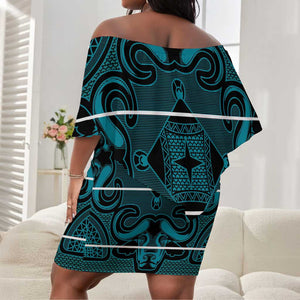 Basotho Blanket Off Shoulder Short Dress Lesotho Motlatsi Seanamarena Heritage - Lesotho Breeze - African Pride