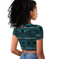 Basotho Blanket Raglan Cropped T shirt Lesotho Motlatsi Seanamarena Heritage - Lesotho Breeze - African Pride