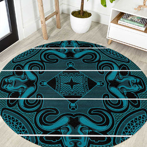 Basotho Blanket Round Carpet Lesotho Motlatsi Seanamarena Heritage - Lesotho Breeze - African Pride