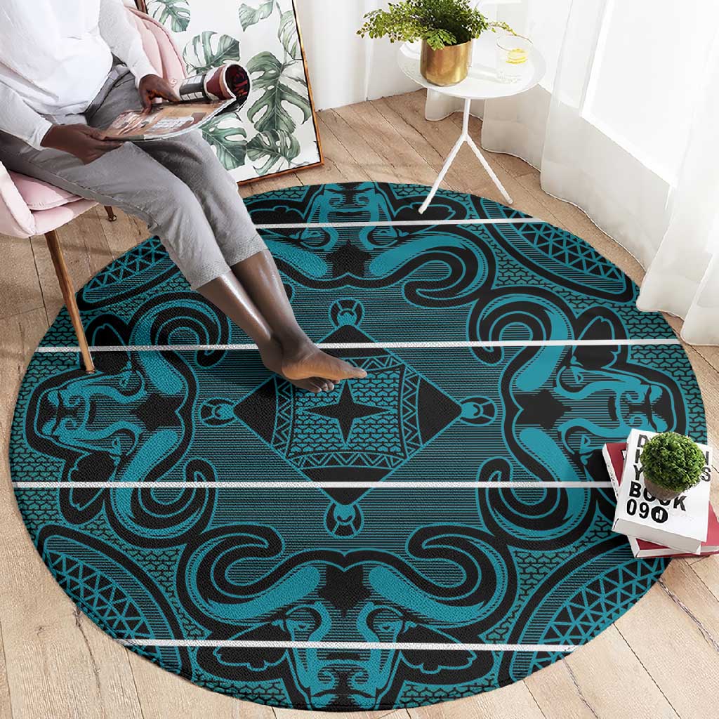 Basotho Blanket Round Carpet Lesotho Motlatsi Seanamarena Heritage - Lesotho Breeze - African Pride