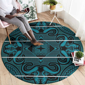 Basotho Blanket Round Carpet Lesotho Motlatsi Seanamarena Heritage - Lesotho Breeze - African Pride