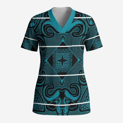 Lesotho Seanamarena - Motlatsi Scrub Top Basotho Traditional Blanket Style - Lesotho Breeze - African Pride