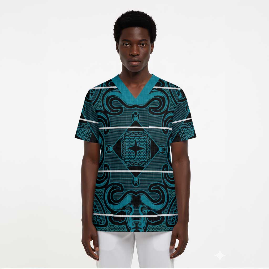 Lesotho Seanamarena - Motlatsi Scrub Top Basotho Traditional Blanket Style - Lesotho Breeze - African Pride