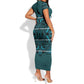 Basotho Blanket Short Sleeve Bodycon Dress Lesotho Motlatsi Seanamarena Heritage - Lesotho Breeze - African Pride