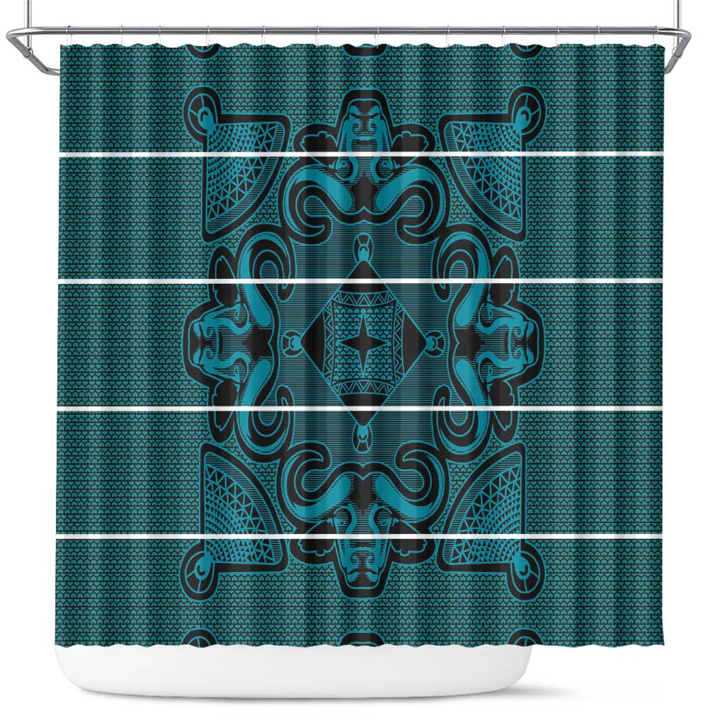 Basotho Blanket Shower Curtain Lesotho Motlatsi Seanamarena Heritage - Lesotho Breeze - African Pride