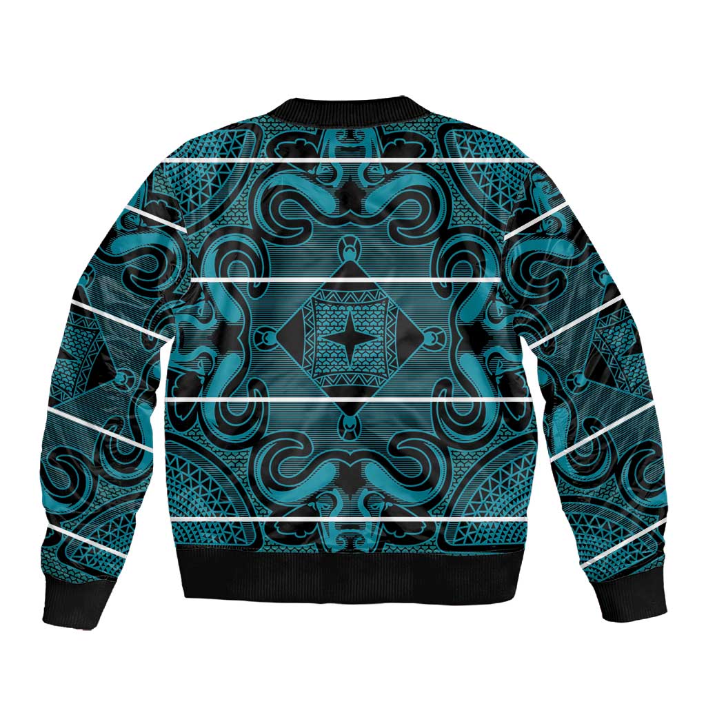 Basotho Blanket Sleeve Zip Bomber Jacket Lesotho Motlatsi Seanamarena Heritage - Lesotho Breeze - African Pride