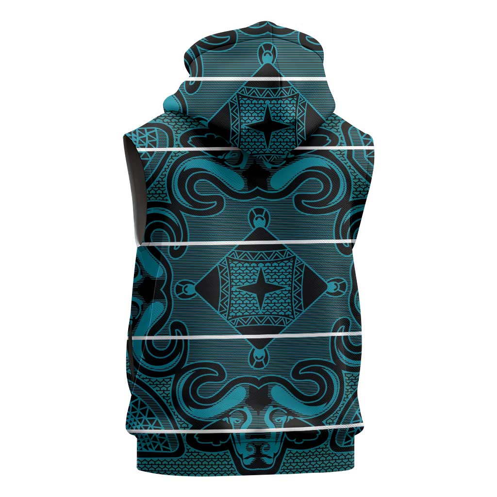 Basotho Blanket Sleeveless Hoodie Lesotho Motlatsi Seanamarena Heritage - Lesotho Breeze - African Pride