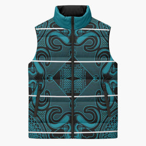 Lesotho Seanamarena - Motlatsi Sleeveless Puffer Jacket Basotho Traditional Blanket Style - Lesotho Breeze