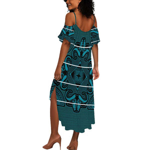 Basotho Blanket Summer Maxi Dress Lesotho Motlatsi Seanamarena Heritage - Lesotho Breeze - African Pride