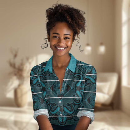 Basotho Blanket Women Casual Shirt Lesotho Motlatsi Seanamarena Heritage - Lesotho Breeze - African Pride