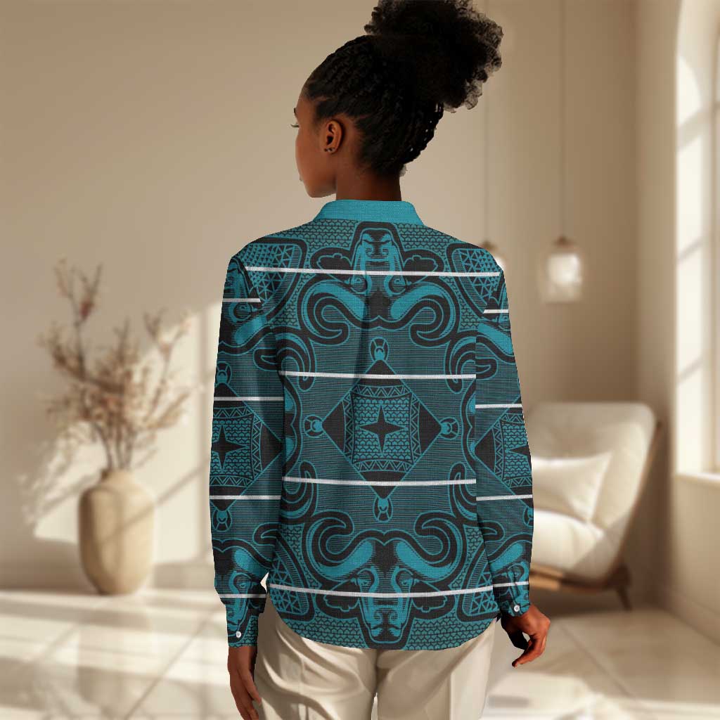 Basotho Blanket Women Casual Shirt Lesotho Motlatsi Seanamarena Heritage - Lesotho Breeze - African Pride