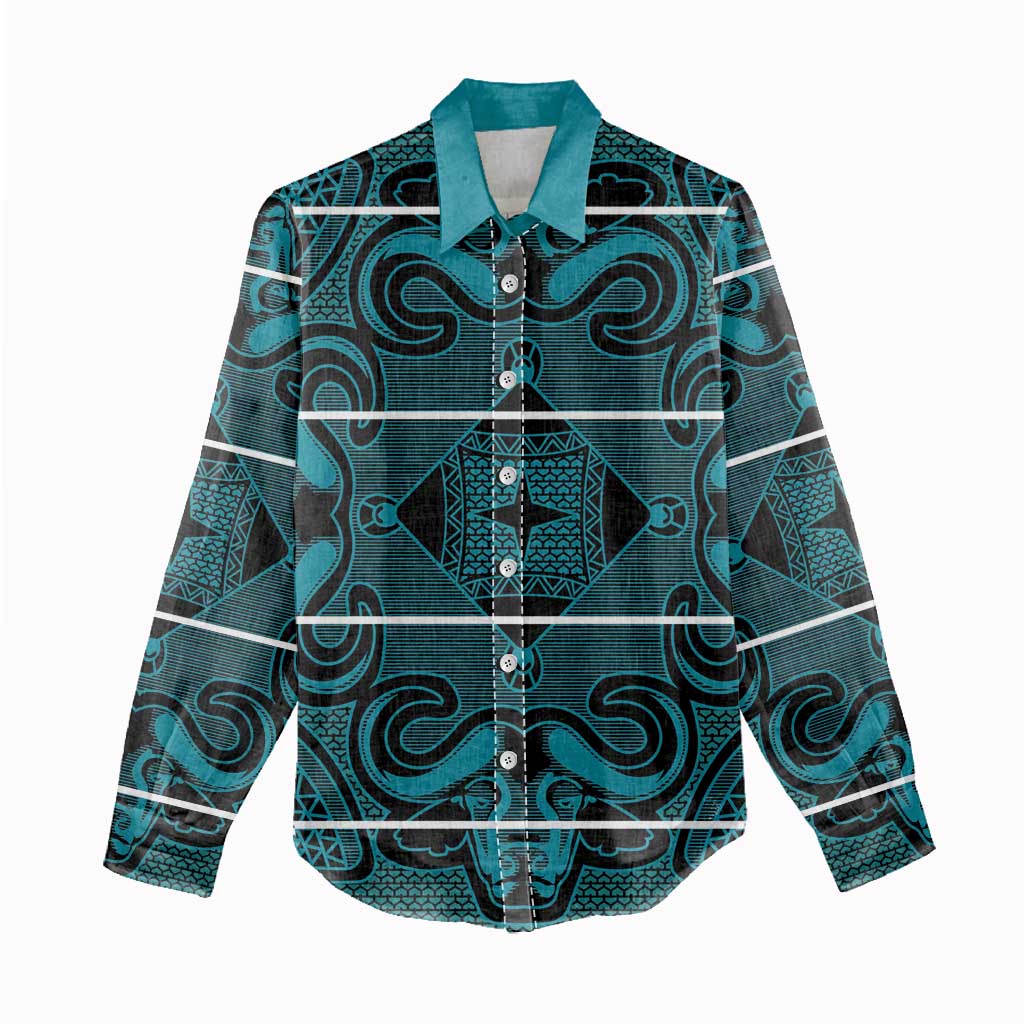 Basotho Blanket Women Casual Shirt Lesotho Motlatsi Seanamarena Heritage - Lesotho Breeze - African Pride