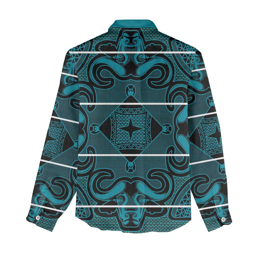 Basotho Blanket Women Casual Shirt Lesotho Motlatsi Seanamarena Heritage - Lesotho Breeze - African Pride