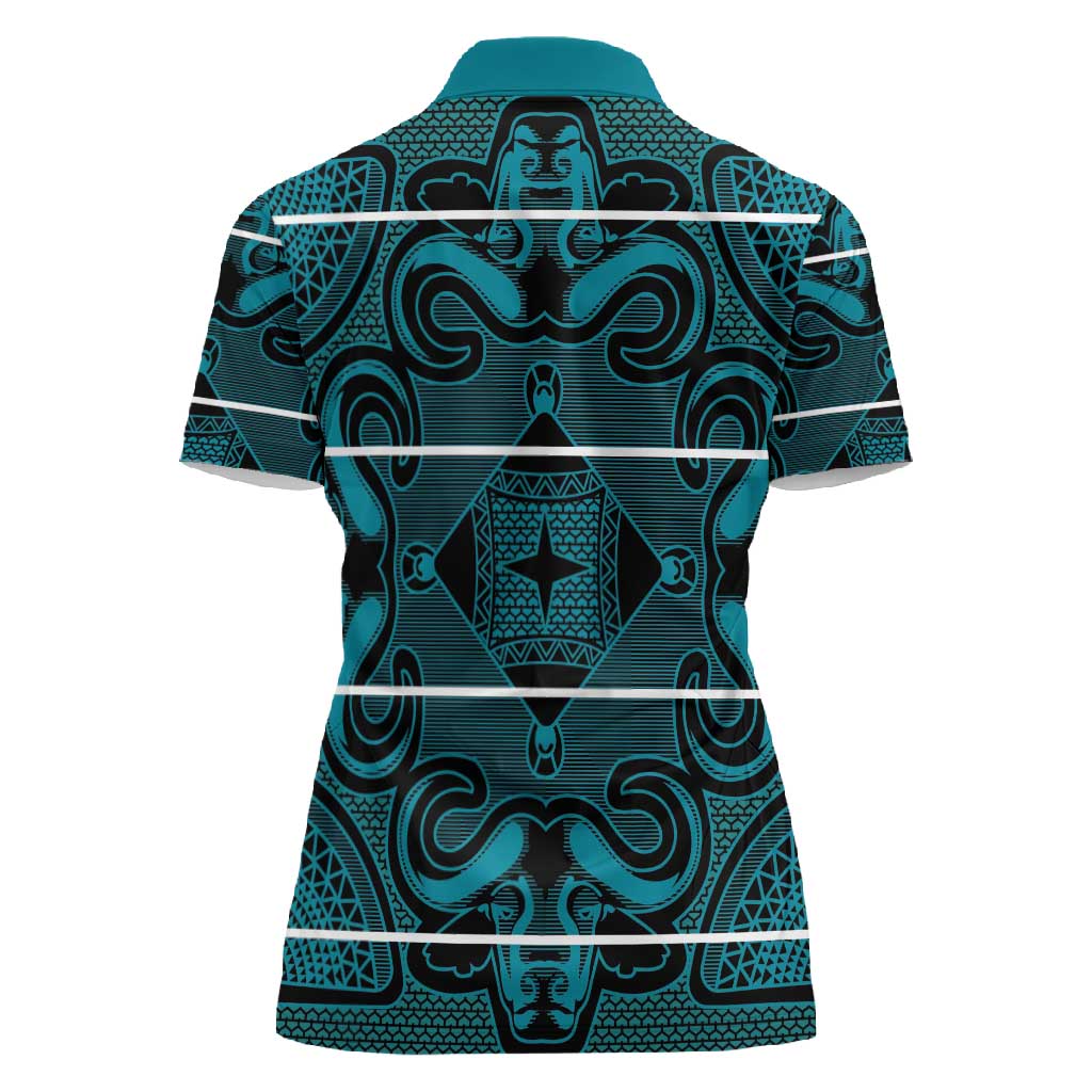 Basotho Blanket Women Polo Shirt Lesotho Motlatsi Seanamarena Heritage - Lesotho Breeze - African Pride