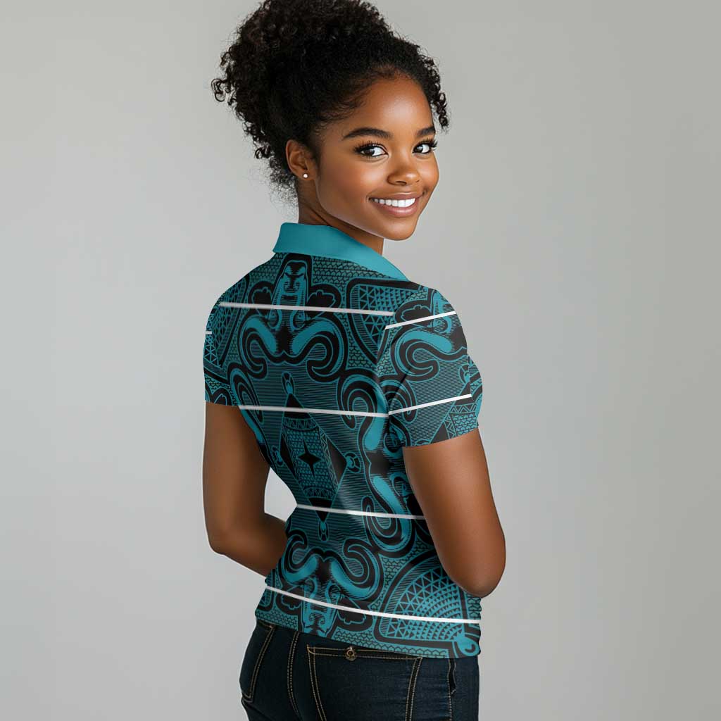 Basotho Blanket Women Polo Shirt Lesotho Motlatsi Seanamarena Heritage - Lesotho Breeze - African Pride